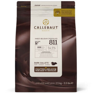 Bolsa de 2,5Kg de la coberturas de chocolate negro 811 55% de cacao de la marca Callebaut