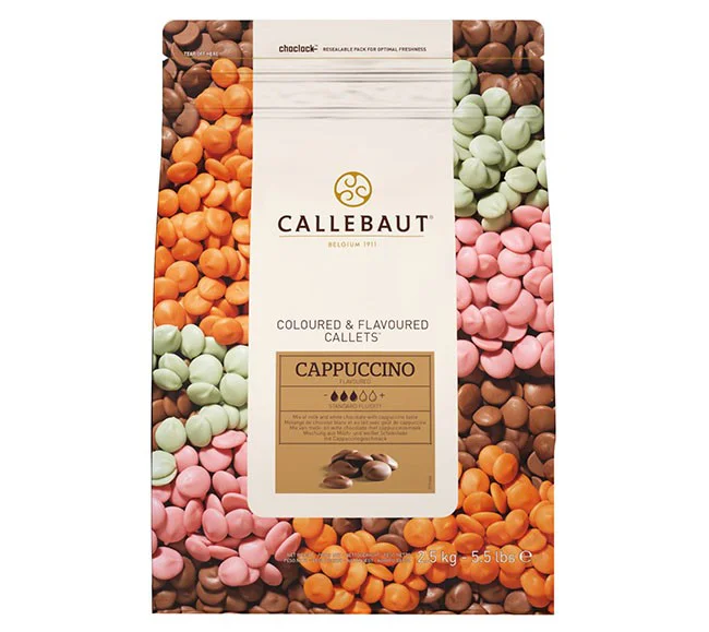Bolsa de 2,5Kg de chocolate Callebaut de sabor a Cappuccino