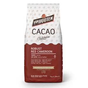 Bolsa de 1Kg de cacao en polvo rojo fuerte de Callebaut
