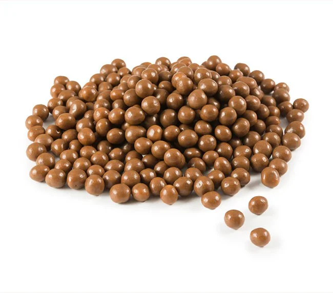 Bolas envueltas de chocolate con leche y un interior de cereal en paquete de 2,5Kg