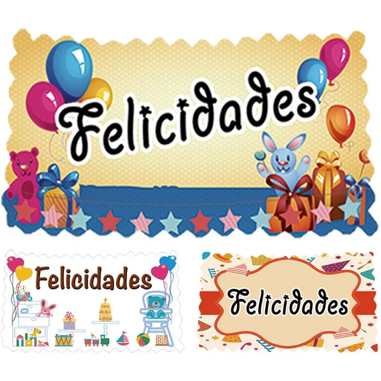 Carteles Felicidades de Oblea 75uds