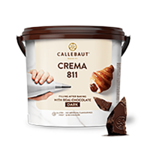 Bote de 5Kg de crema de chocolate negro de la marca Callebaut