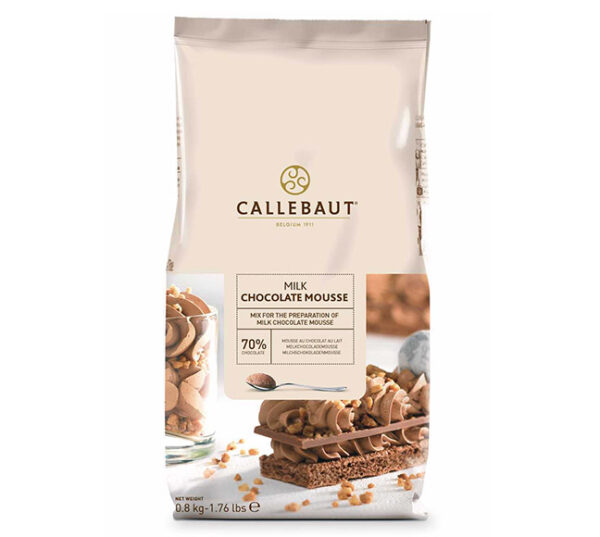 Mousse de Chocolate con leche de la marca Callebaut en paquete de 800g
