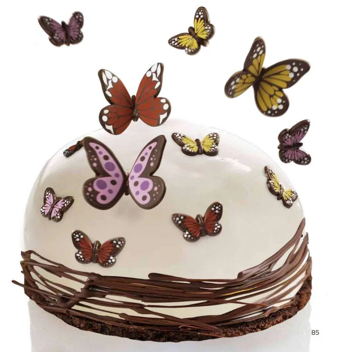 Mariposa Rosa de Chocolate Blanco 90uds - Imagen 2