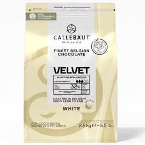 Cobertura de chocolate blanco Velvet de Callebaut en bolsa de 2,5Kg