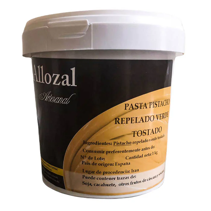 Bote de crema de pistacho repelado tostado Iraní en 1Kg