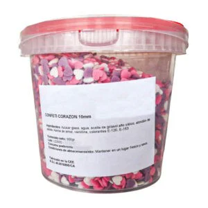 Confeti Corazones de Azúcar en bote de 900g