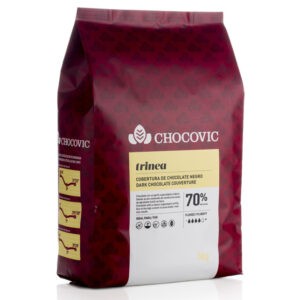 Cobertura de chocolate negro del 70% de la marca Chocovic en bolsa de 5Kg