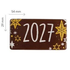 Rectángulo Navideño 2027 Chocolate Negro 60uds
