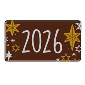 Rectángulo Navideño 2026 Chocolate Negro 60uds