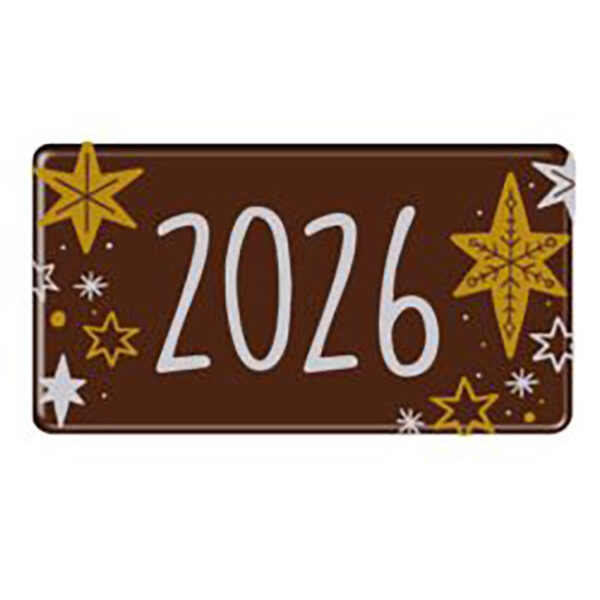 Rectángulo Navideño 2026 Chocolate Negro 60uds